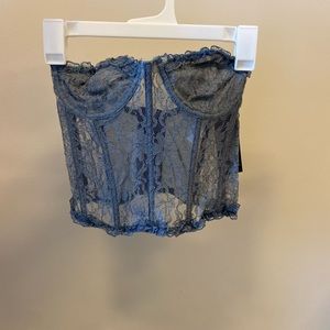 NWT Cobalt Blue Lace Corset Top